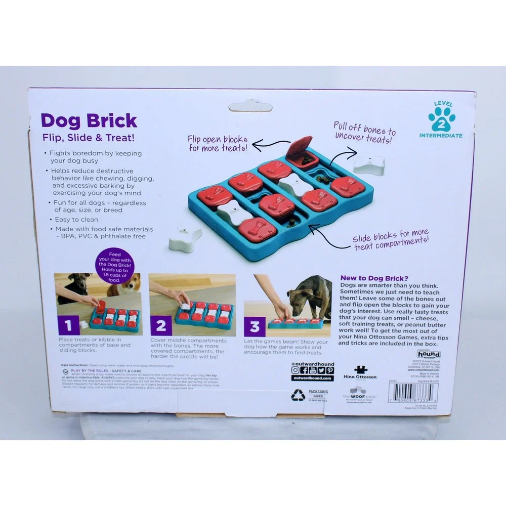 Outward Hound Nina Ottosson Dog Brick Interactive Treat Puzzle Toy Intermediate